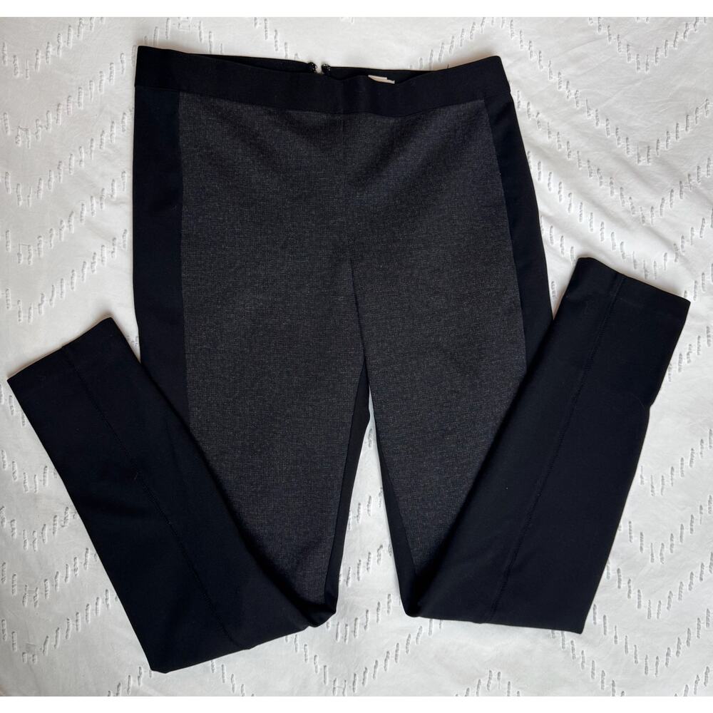 Great condition J. Crew size 6 Ponte Pant black and grey with back zipper
